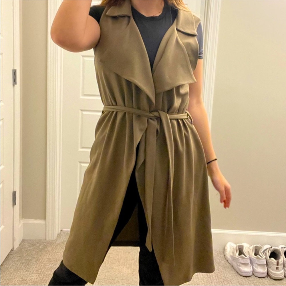 Taupe Wrap Tie Sweater